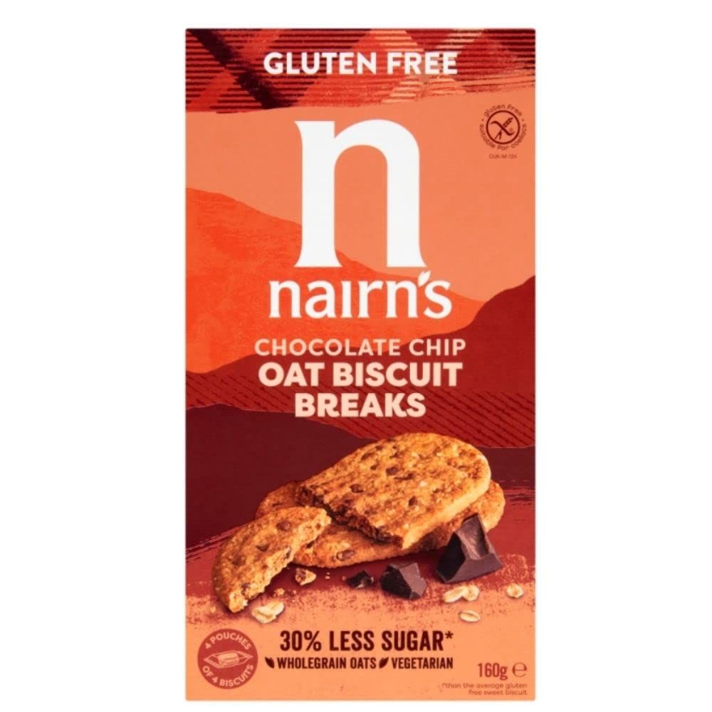 Nairns Gluten Free Biscuit Break Chocolate Chip 160 g Pack of 6