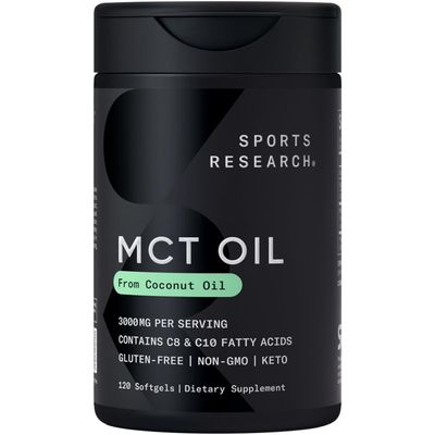 Sports Research Keto MCT Oil Capsules derived from Coconut Oil Keto Fuel for The Brain Body Derived from Non-GMO Coconuts 120 Soft gels