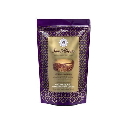 San Alberto Ground Coffee - Single Origin Specialty Colombian Arabica Coffee, Medium Roast with Caramel Dark Chocolate Notes - 12 oz