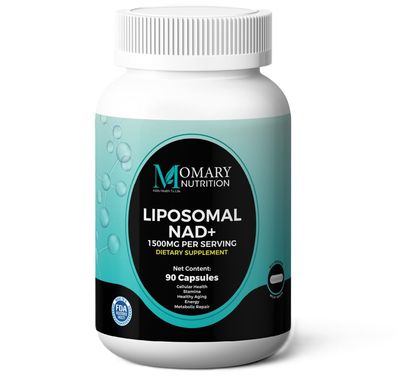MOMARY NUTRITION Liposomal NAD Supplement with Resveratrol and Japanese Knotweed Extract, Support Cellular Health Stamina Healthy Aging Energy Metabolic Repair, Vegan, Gluten Free, Non-GMO, 90Capsule