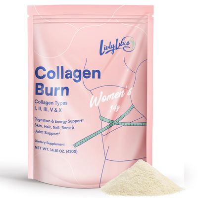 LivLyLuxe Collagen Burn Powder for Women - Weight Loss Supplements for Belly Fat Burning, Metabolism Booster, Designed for Effective and Healthier Fat Loss - 420g