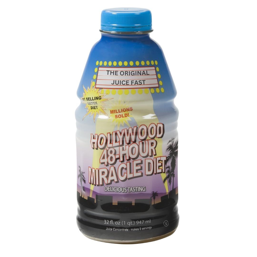Hollywood Diet - 48-Hour Miracle Fruit Juice Cleanse Diet 1-Pack, Detox Cleanse for Weight Loss Rejuvenation, Food Replacement, Fast Acting Diet, Weight Loss Drink, 32 Fl. Oz.