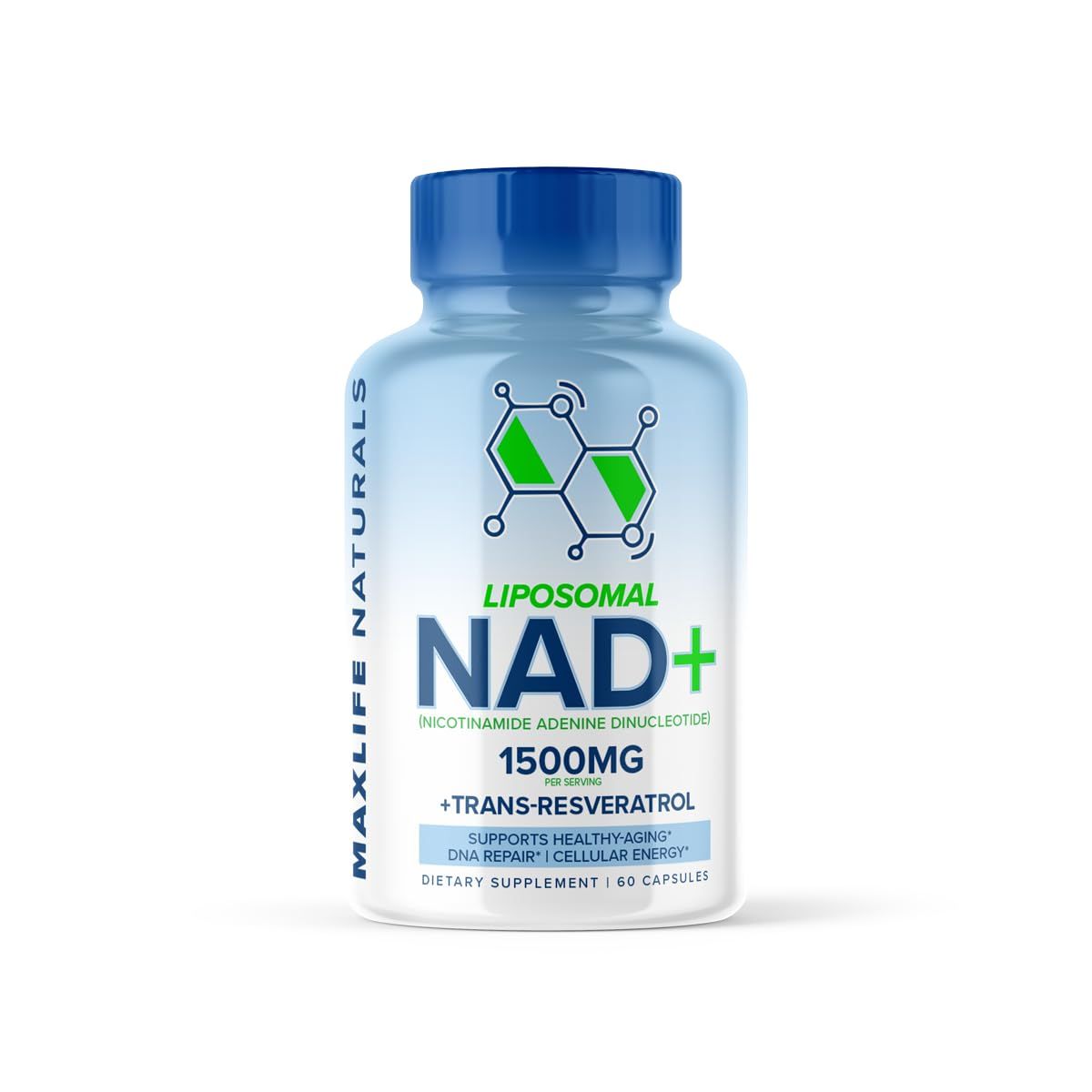 NAD Supplement 1500mg - NMN Supplement Alternative - Liposomal NAD w Trans-Resveratrol NAD for Anti-Aging, Cell Regenerator, Trans Resveratrol Support Cellular Health Healthy Aging.