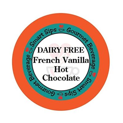 DAIRY-FREE, VEGAN French Vanilla Hot Chocolate, Single-Serve Gourmet Lactose-Free Hot Cocoa Pods for Keurig K-cup Brewers, 24 Count Smart Sips Non-Dairy Hot Chocolate Pods