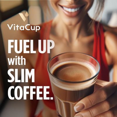 VitaCup Slim Ground Coffee, Diet Support with Ginseng, Garcinia, B Vitamins, Medium Dark Roast, Bold and Smooth,100 Arabica Specialty Coffee Grounds, 11oz