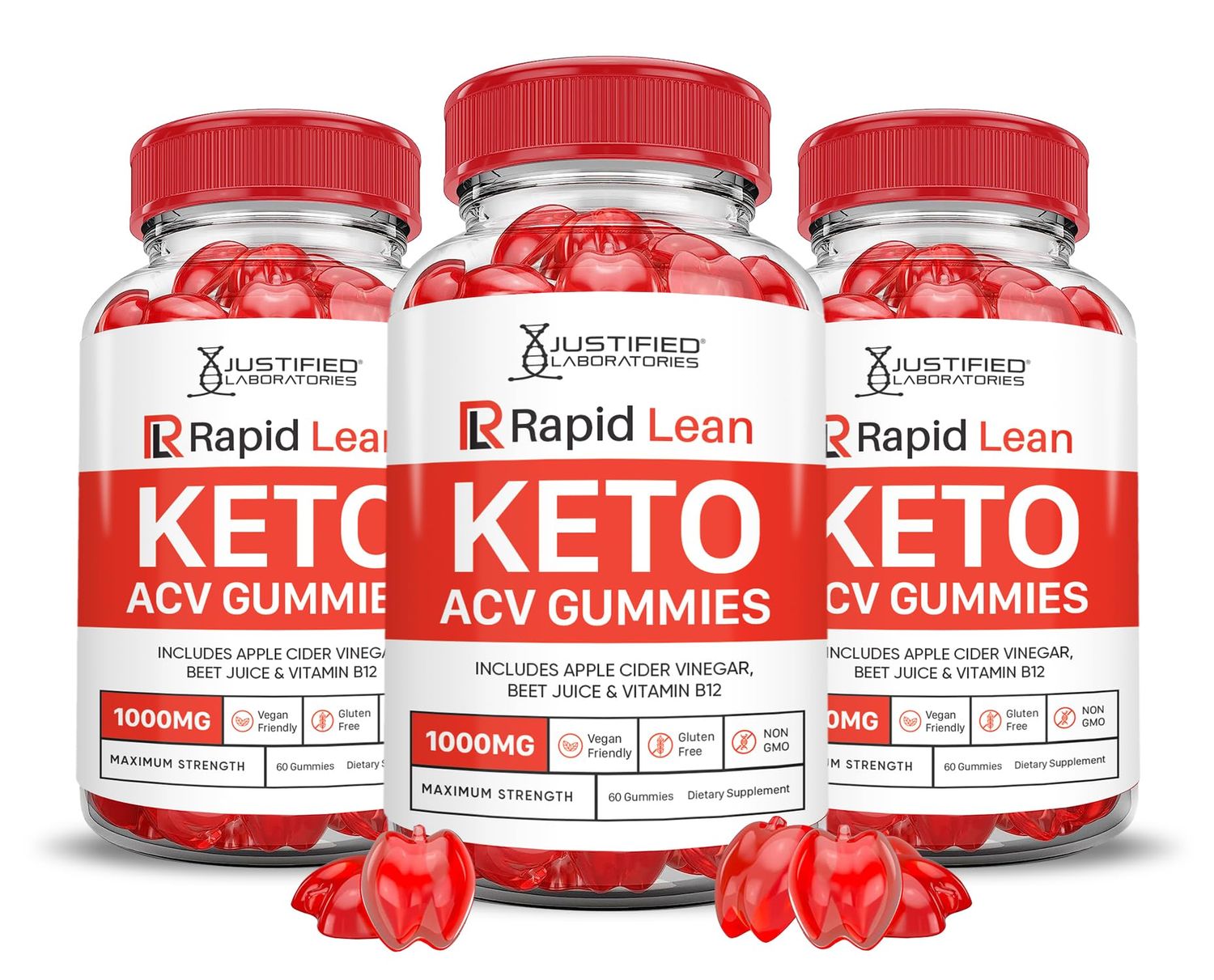 3 Pack Rapid Lean Keto ACV Gummies Advanced Formula 1000MG Rapid Lean Keto Gummies Apple Cider Vinegar Formulated with Pomegranate Beet Juice Powder B12 Vegan Non GMO 180 Gummys