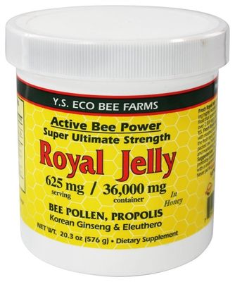 Fresh Royal Jelly Bee Pollen, Propolis, Ginseng, Honey Mix - 36,000mg Y.S. Org 20.3 oz