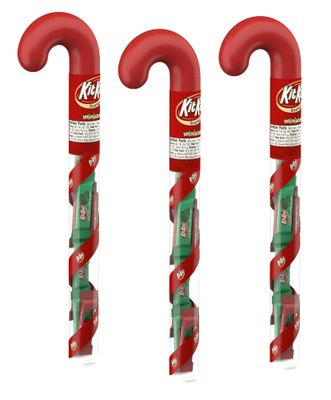 Chocolate Wafer Filled Candy Cane Tubes - Pack of 3 - Smiling Sweets - Great for Stocking Stuffers and Sharing with Friends and Family this Holiday Season