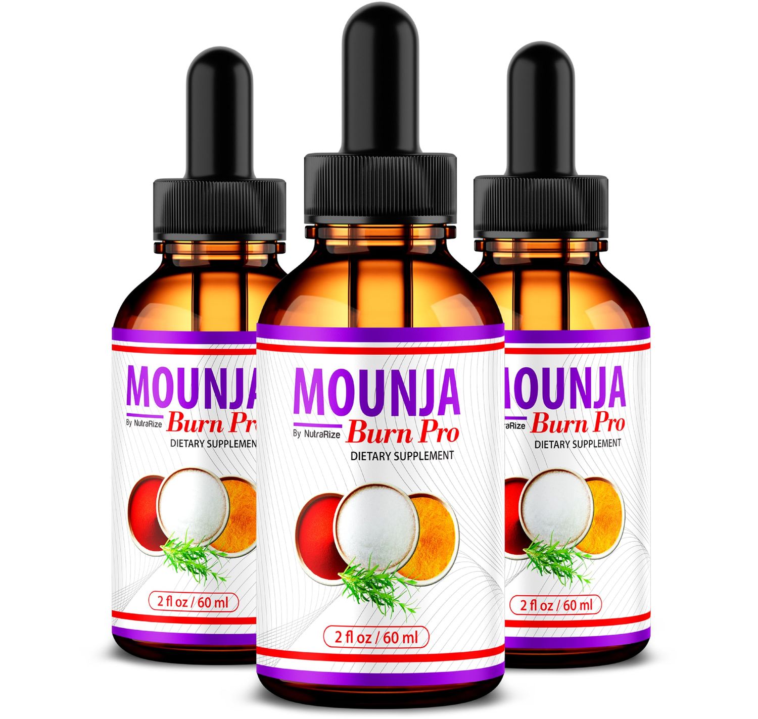 3 Pack Mounja Burn Pro Drops - Official Liquid Formula for Energy Support, MounjaBurn Pro Liquid for Healthy Body and Overall Well-Being, Premium Mounja Burn Pro Gotas, Review 90 Servings
