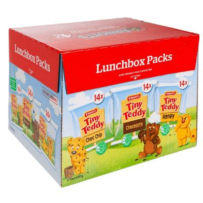 Arnotts Arnotts Tiny Teddy Variety - 42 Pack - Choc Chip, Chocolate, Honey - 1050g
