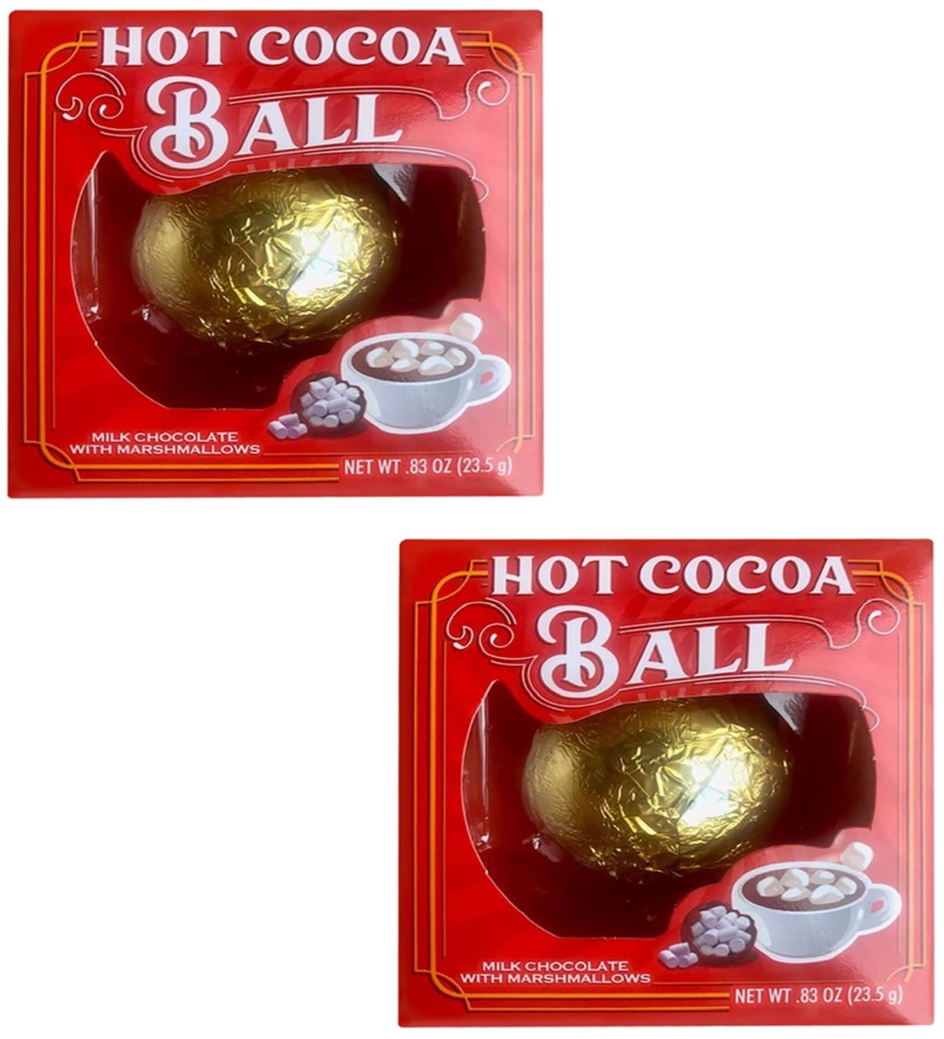 Milk Chocolate Hot Cocoa Bomb - Pack of 2 - Melting Chocolate Ball with Marshmallows - Great Stocking Stuffer - Smiling Sweets - Start New Traditions this Holiday Season