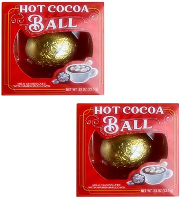 Milk Chocolate Hot Cocoa Bomb - Pack of 2 - Melting Chocolate Ball with Marshmallows - Great Stocking Stuffer - Smiling Sweets - Start New Traditions this Holiday Season