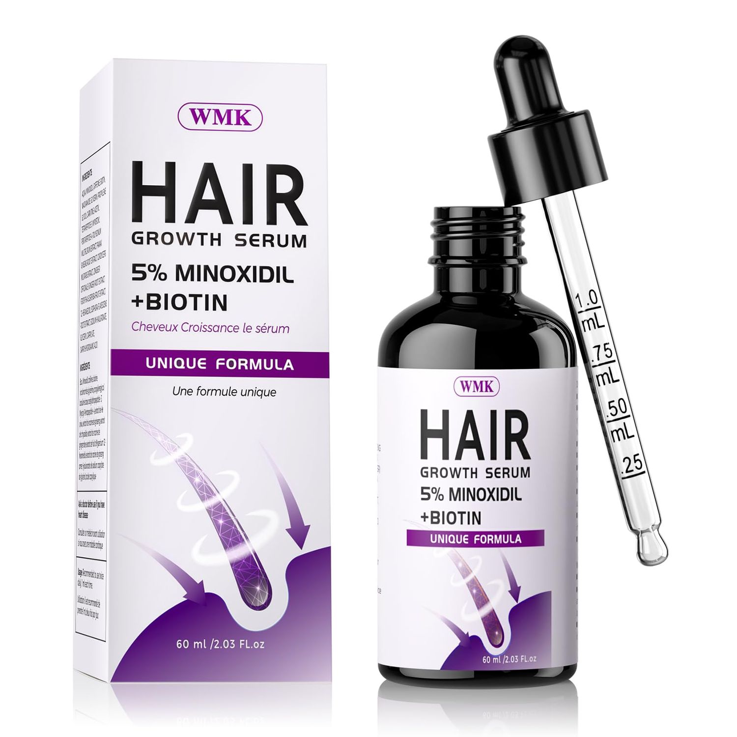 5 Minoxidil for Men and Women Hair Growth Oil, Biotin Hair Serum, 2.03 fl oz