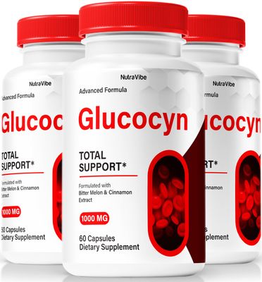 NutraVibe 3 Pack Glucocyn - Official Glucocyn Pills, All-Natural Formula to Support Healthy Circulation and Overall Well-Being, Premium Glucocyn Pastillas, Review 180 Capsules