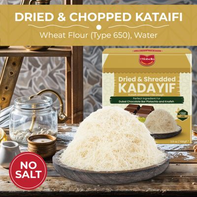 Chobella Premium Kataifi Shredded Fillo Dough 100 g 3.5 Oz, Ingredient for The Viral Dubai Pistachio Chocolate Bar, Kunafa Knafeh, Kurutulmus Kadayif Pastry Dough, Knafeh, Katifi, Shredded Phyllo