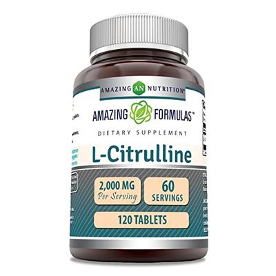 Amazing Formulas L Citrulline 2000mg Per Serving 120 Tablets Supplement Amino Acid Supplement for Men Women Non-GMO Gluten Free Made in USA