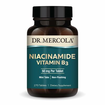 Dr. Mercola Niacinamide Vitamin B3, 90 Servings 270 Tablets, Dietary Supplement, Mini Tabs, Non-Flushing, Supports Metabolic Health, Non-GMO