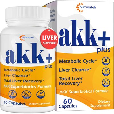 Akk Superbiotics Liver Detox - Akkermansia Probiotic 20 Billion Afu with Milk Thistle, Taraxasterol, GLP-1 Supplement, for Liver Cleanse Detox Repair Renew, Antioxidant, Gut, Skin Health, 60 Caps