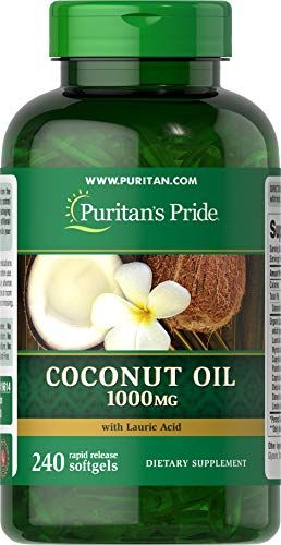 Coconut Oil, 1000 mg, 240 Rapid Release Softgels by Puritans Pride