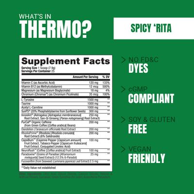 PROSUPPS Thermo Fat Burning Thermogenic Powder - Weight Management and Pre Workout - Energy, Mood, Appetite Control Spicy Rita