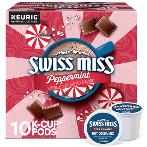 Swiss Miss Peppermint Hot Cocoa, Keurig Single-Serve K-Cup Pods, 10 Count