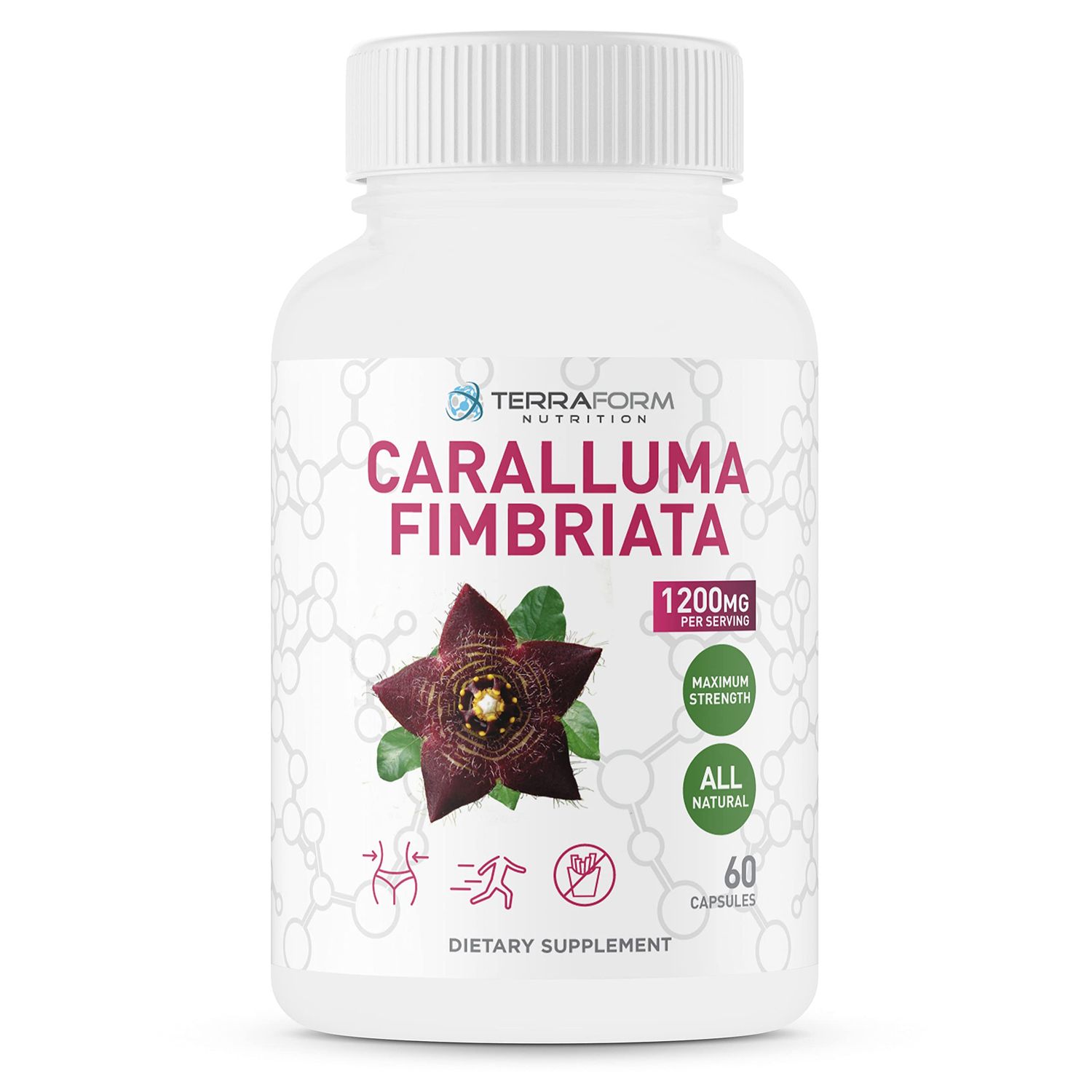 Caralluma Fimbriata - 100 Pure - Max Strength Weight Loss Supplement - 1200mg - Natural Appetite Suppressant for Women Men - Metabolism Booster - Made in USA - 1 Month