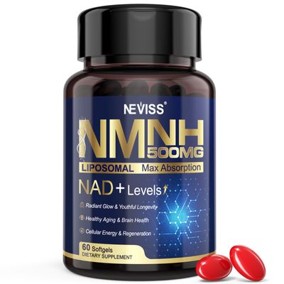 NMNH Liposomal 500mg - NAD Boost for Healthy Aging, NR Supplement Alternative with Niacinamide, Curcumin, Piperine, Betaine Anhydrous for Cellular Energy, Skin Radiance Vitality, 60 Softgels