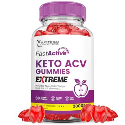 Fast Active Keto ACV Gummies Extreme 2000MG Fastactive Keto Gummies Apple Cider Vinegar Formulated with Pomegranate Beet Juice Powder B12 Vegan Non GMO 60 Gummys