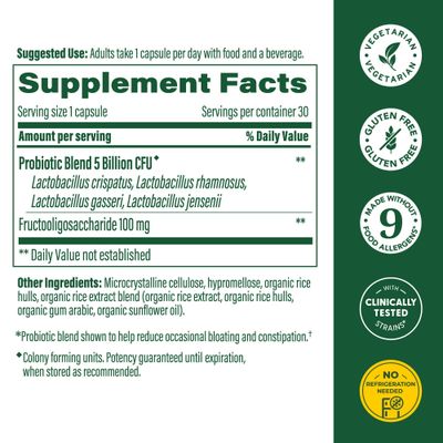 MegaFood Womens Probiotic Prebiotic - Gluten-Free Prebiotics and Probiotics for Women, Supports Digestive Health Regularity, Vaginal Probiotics for Healthy pH Levels, Vegetarian - 30 Capsules