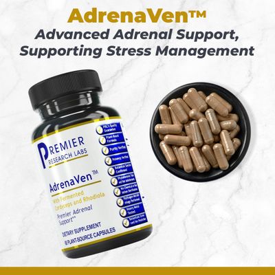 Premier Research Labs: 30 Servings-AdrenaVen - Adrenal Health Supplement, Supports Adrenal Gland Health and Stress Response - Organic Adrenal Health - 60 Plant-Source Capsules