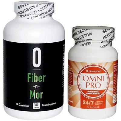 247 Digestive Support, Authentic Omnitrition Bundle Includes: FibernMor - 180 Capsules, Omni Pro Probiotic Supplement 90 Capsules