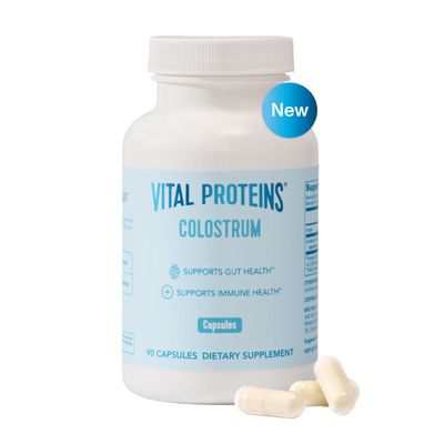 Vital Proteins Bovine Colostrum Supplement 90 Capsules for Gut Health, Immune Support with 40% IgG Premium Bovine Colostrum Superfood, Unflavored, 30 Servings
