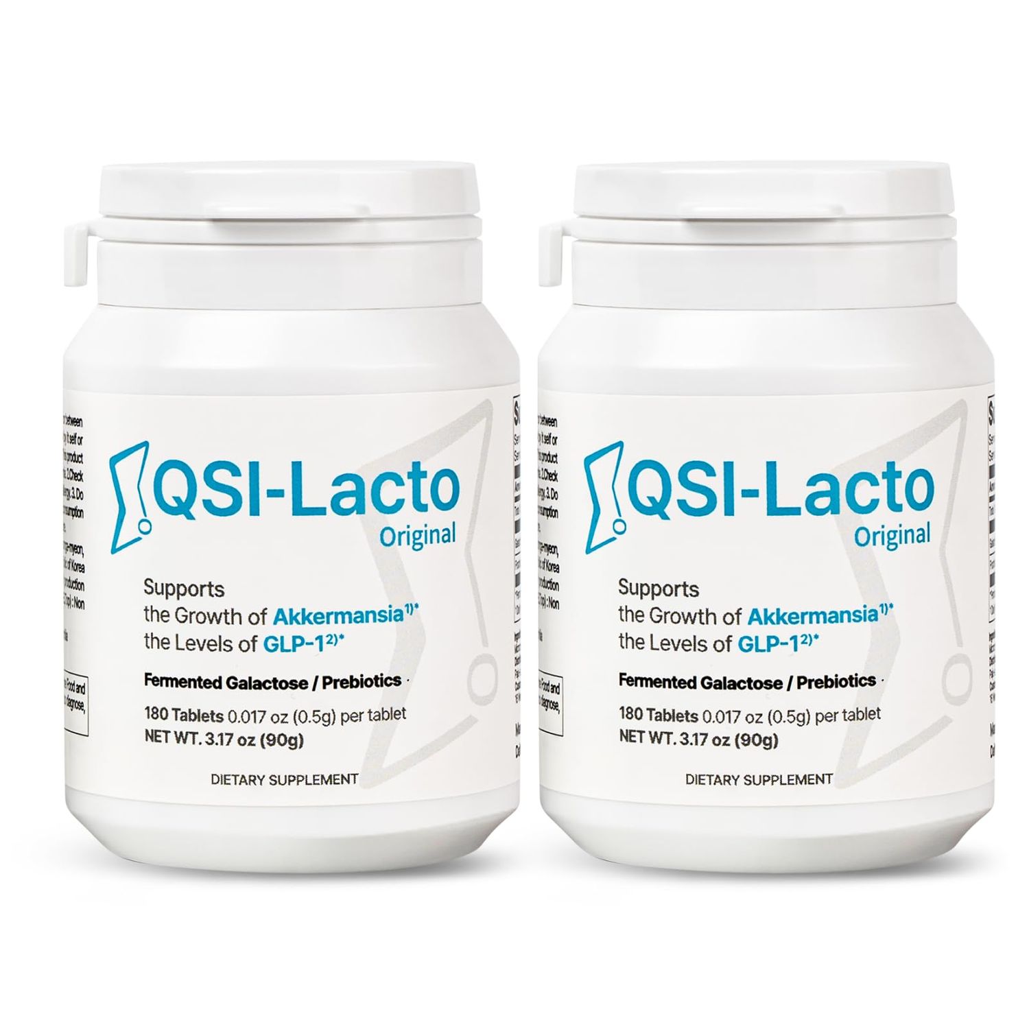 QSI-Lacto Original 2 Packs, 180 Servings, Naturally Supports GLP-1 Level Elevation, Galactose Included, Gut Health, Prebiotics, Chewable