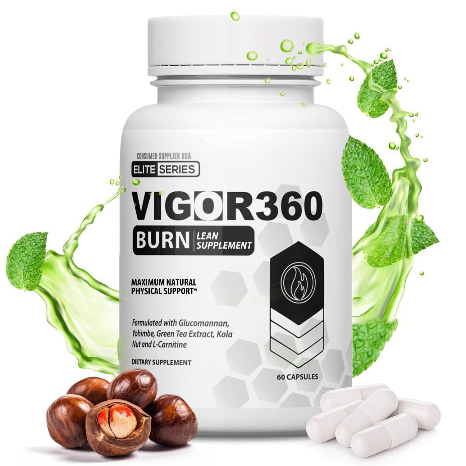 VIGOR 360 Slimming Supplement for Weight Management - Thermogenesis Lipogenesis Activation Ideal to be Paired with Proper Diet Exercise for Wellness and Well-Being - 60 Capsules