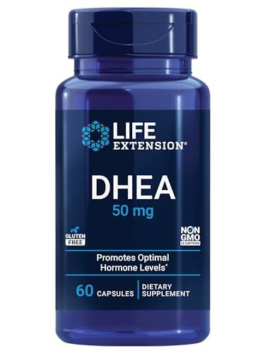 Life Extension DHEA 50 mg - Dehydroepiandrosterone - Supplement for Hormone Balance, Immune Support, Bone Cardiovascular Health, Anti-Aging - Gluten-Free, Non-GMO - 60 Capsules