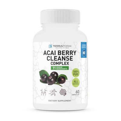 Natural Acai Berry Cleanse - Powerful Antioxidant Cleanse - Liver, Colon Pancreas Detox Cleanse, Helps Support a Healthy Digestive System - Made in USA - 1 Month Supply