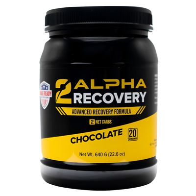 2ALPHA Recovery Chocolate - Protein Shake with Hydrolyzed Whey Isolate and Essential Nutrients for Shooters, 25g Protein for Muscle Recovery - 640g