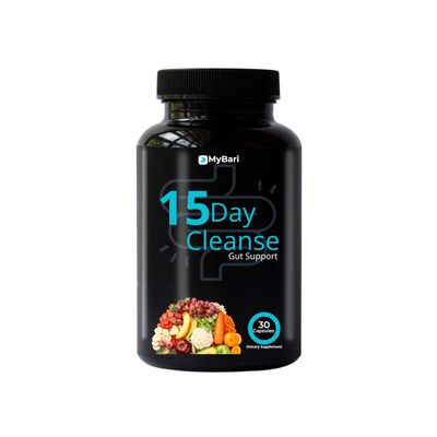 Mybari 15 Day Cleanse - Gut and Colon Support - Advanced Gut Cleanse Detox for Women Men with Senna, Cascara Sagrada Psyllium Husk - Non-GMO - Made in USA - 30 Capsules
