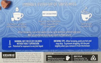 Swiss Miss, Single Serve Hot Chocolate K-Cup Pods Milk Chocolate Hot Cocoa, 10 Count, 0.65 Oz