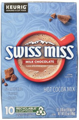 Swiss Miss, Single Serve Hot Chocolate K-Cup Pods Milk Chocolate Hot Cocoa, 10 Count, 0.65 Oz