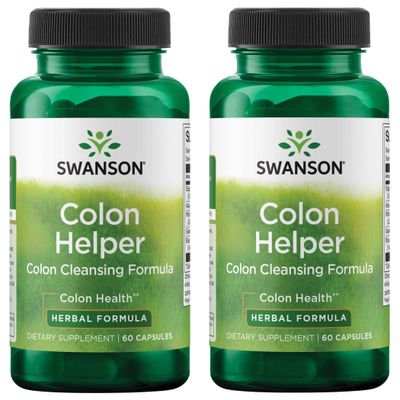 Swanson Colon Helper - Promotes Digestive Health Using Vervain, Goldenseal Root, Slippery Elm Bark More - Herbal Supplement Aiding Healthy Eliminations - 60 Capsules 1 Pack 2 Pack