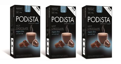 Hot Chocolate Nespresso Compatible Capsules Hot Cocoa Pods - Sugar Free - 3 Boxes - 30 Pods