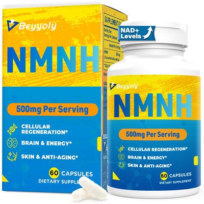 NMNH Supplement Dihydronicotinamide Mononucleotide500mg Per Serving, NMNH NAD Supplements for Women Men, NMNH to Boost NAD Levels As We Age for Anti Aging, Cell Health, Brain , Energy- 60 Count