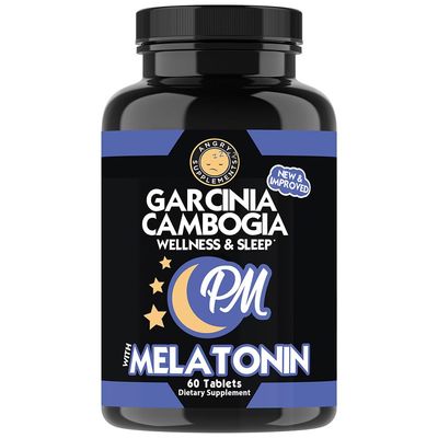 Garcinia Cambogia PM Weight Loss Sleep, All Natural Supplement wValerian Root Melatonin to Help Burn Fat Overnight, Night Time Appetite Suppressant, Vegetarian Formula 1-Bottle