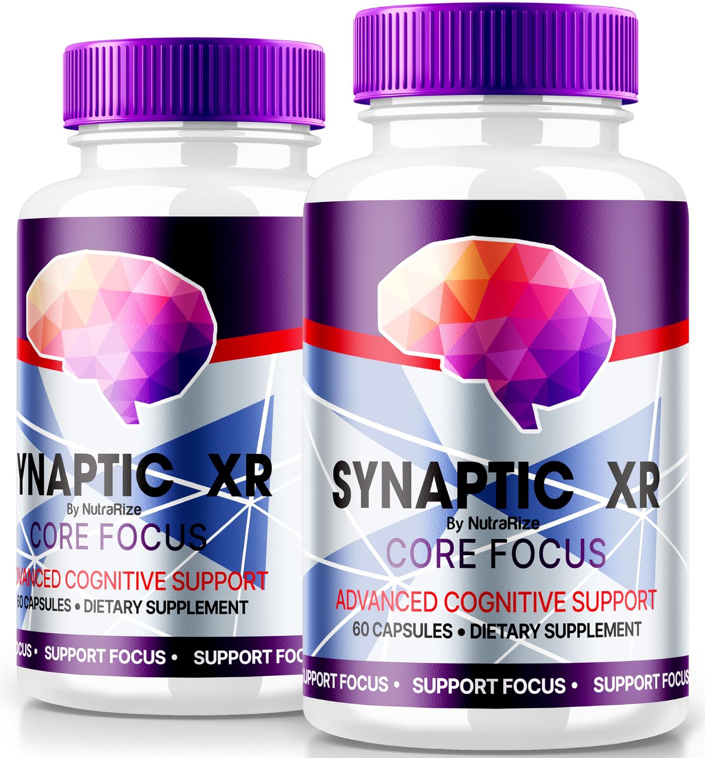 NutraRize Pack of 2 Synaptic XR Core Focus Capsules Designed for Effective Memory, Max Formula for Cognitive Health, All Natural Brain Supplement, Reviews 120 Capsules
