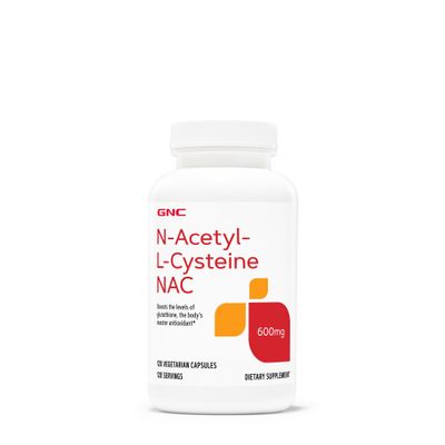 GNC N-Acetyl-L-Cysteine NAC 600mg Boosts Levels of Glutathione Vegetarian 120 Capsules