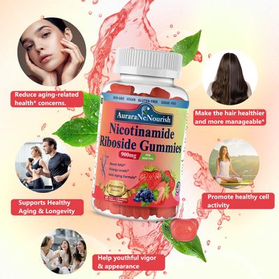 NAD Supplement Gummies Sugar-Free, NAD Nicotinamide Riboside Resveratrol 900mg w. Quercetin, Collagen Biotin Vitamin, High Potency NAD Resveratrol Supplements for Anti Aging, Energy, Focus
