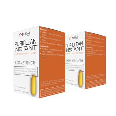 Wellgenix Puriclean Instant Complete Body Cleanser, 1 Fast Acting Softgel, Premium Extra Strength Herbal Cleanse Detox, One Hour Detox Supplement Pack of 2