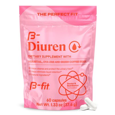 B-FIT B Diuren - Diuretic Capsules with Caffeine, Horsetail Herb and Uva Ursi - 60 Capsules with Natural Extracts - Horsetail Supplement - Best Diuretics for Water Retention
