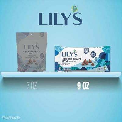 LILYS Milk Chocolate Style No Sugar Added, Baking Chips Bag, 9 oz